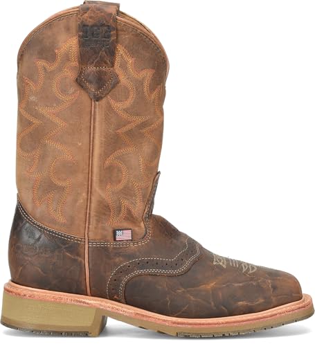 DOUBLE-H Mens 11" Safety Toe Square Toe Roper Western-Boot, Durable Leather Boots, Slip-Resistant, Work & Casual Wear2