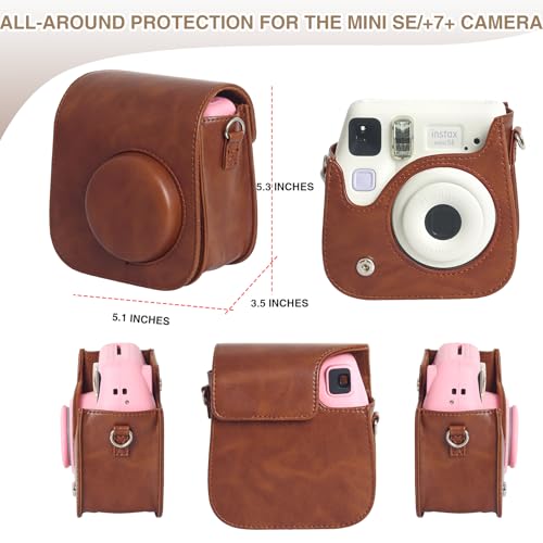 Funda para Cámara Mini SE de Fujifilm Instax, Marrón miniatura 4