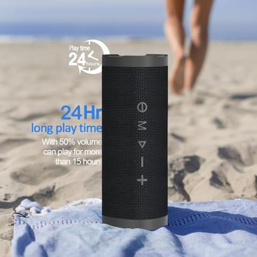 Image of Vanzon Bluetooth Speaker, V40 Wireless Portable Bluetooth Speaker with IPX7 Waterproof, 24W HiFi Stereo Sound,24H Playtime, LED Lights and TWS Dual Pairing, Suitable for Travel,Home & Outdoors