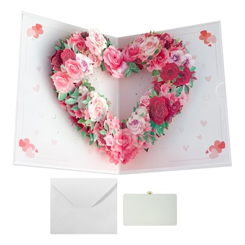 Uoqpty Tarjeta de felicitación 3D para el día de la madre, tarjeta de felicitación de papel desplegable para mamá, accesorios compactos e innovadores para el festival, agradecimiento, familiares