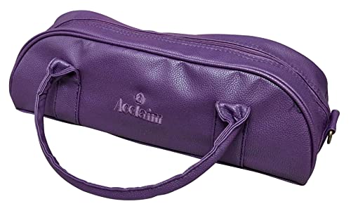 Acclaim Newport Rounded Style Mini Three Bowls Synthetic Grain Leather Look Lawn Green Bowling Bag with Dividers and Shoulder Strap (Purple) - Image 4