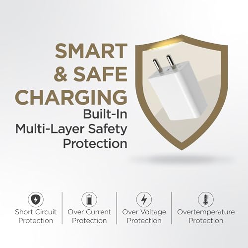 Image of Artifax 25W USB-C Super Fast Charger for Samsung Galaxy S25 /S24 /S23 /S22 /S21 FE /S20, M14 /M34 /M54 /M53 /M33, A34 /A54 5G, F15 | PD 3.0 Type-C Wall Adapter | BIS Certified | 1 Year Warranty | White