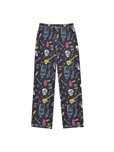 Rock Guitar Music Abstract Style Boys Pants for Kids Jogger Pants with Pockets S