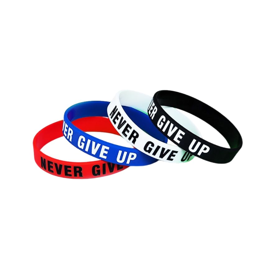 Yocoyee Never Give Up, You are Awesome, Rubber Bracelet Inspirational Motivational Silicone Wristbands for Women and Men