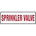 Accuform MFXG438VS, 4" x 12" Adhesive Vinyl Sign: "Sprinkler Valve", Pack of 50 pcs