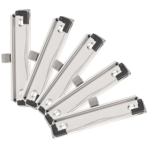 5 Pinces Métalliques Argentées pour Tableau de Documents Bureau et Maison