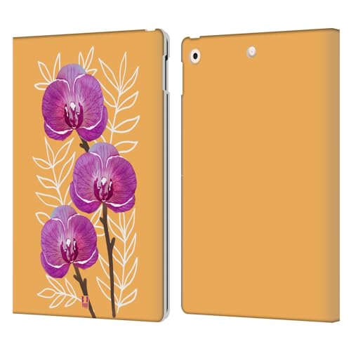 Étui portefeuille en cuir premium iPad 10.2 édition artistique orchidées