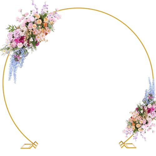 Image of Round Backdrop Stand 9.2ft, Round Balloon Arch Stand, Gold Circle Arch | Metal Circle Backdrop Frame for Wedding, Birthday Party, Anniversary, Bridal Ceremony, Graduation Decoration