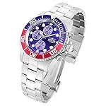 Invicta-Stainless-Steel-Pro-Diver-Chronograph-Blue-Dial-Watch-For-Mens-1771-Band-ColorSilver