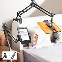 LISEN for iPad Tablet Halterung Bett, Superflexibel Einstellbar Kindle Halterung Lang Tablet Arm 2 Clips Handy Halterung Bett für Samsung Galaxy Smartphone 4 bis 13 Zoll Geräte