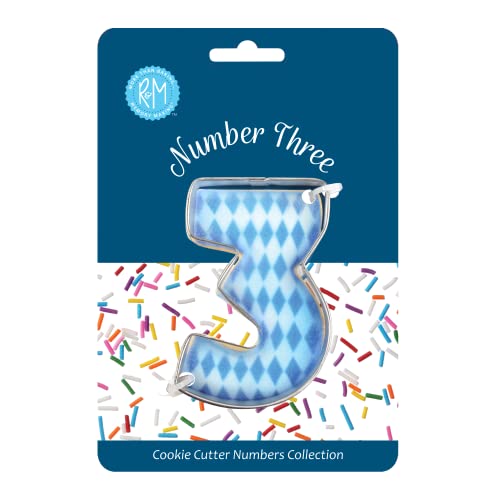 R&M Number 3 Cookie Cutter 3" – Carded Stainless Steel Baking Tool
