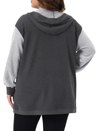 Agnes Orinda Plus Size Womens Hooded Open Front Sweatshirt Jacket with Pockets Casual Oversized Long Sleeve Hoodies4