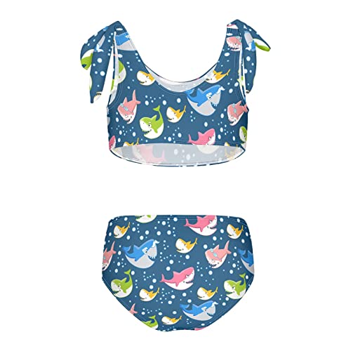 Image of Raccoon and Paw Print Pattern Girls Bikini Sets 2 Piece Swimsuits Bathing Suit Swimwear