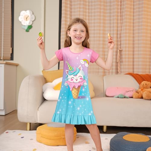 LQSZ Girls Nightgown Casual Dress Sleepwear 3-10 Years Pajamas Nightgowns for Little Girls3