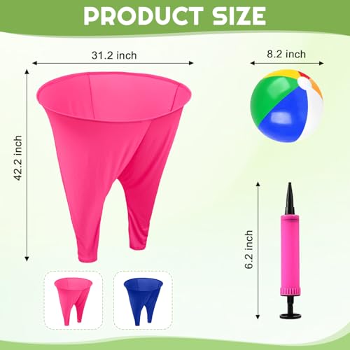 Image of Granny Pants Outdoor Game,Granny Pants with 8 Bouncy Balls & 1 Air Pump (Random Colors) and 2 Pack Color Granny Pants Game for Adults Family Reunion & Team Building, Big Pants Ball Game
