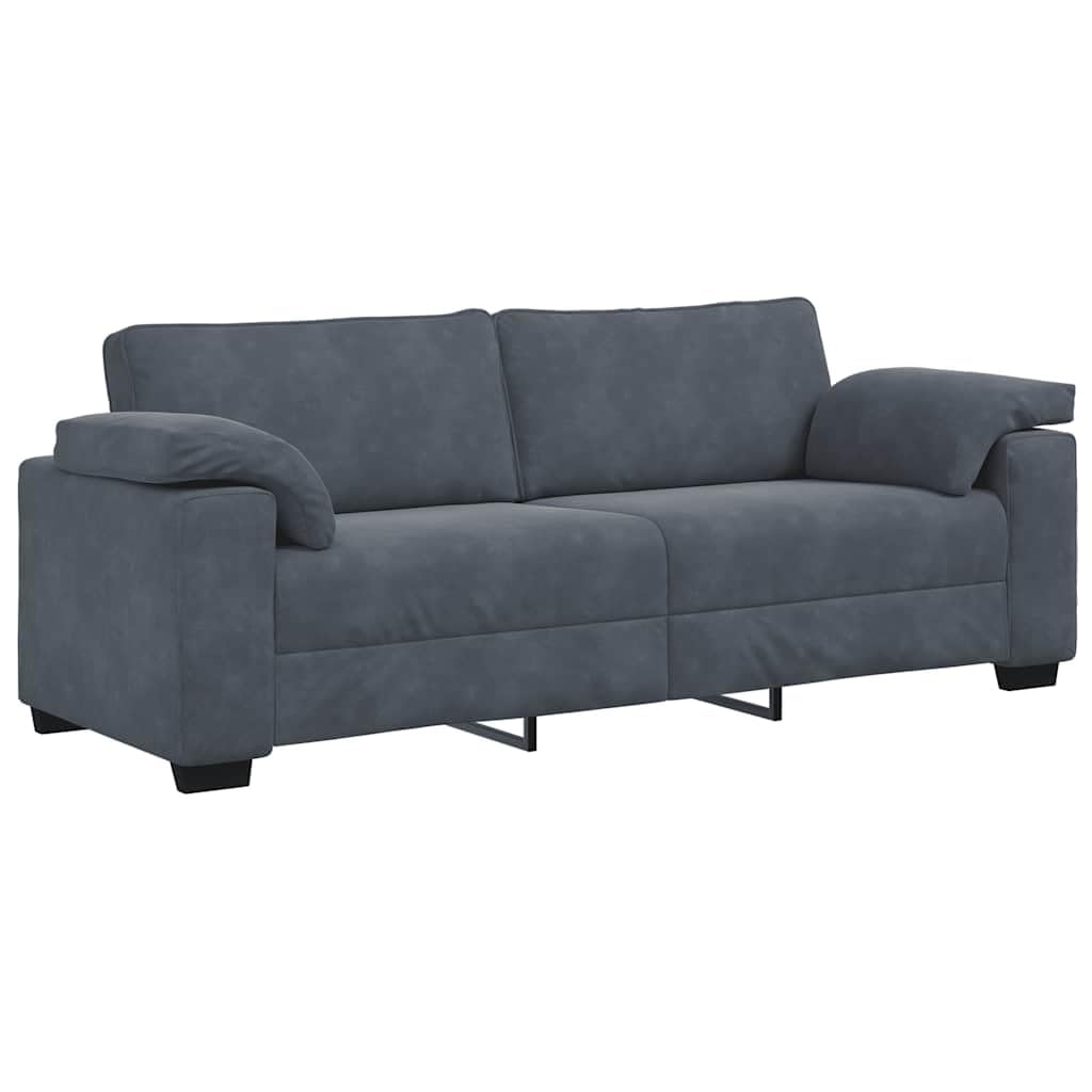 Homgoday Sofá de 3 plazas de Terciopelo Gris Oscuro 178 cm Sofá Moderno para Sala de Estar/Dormitorio/Oficina, Fácil Montaje Sofá Pequeño