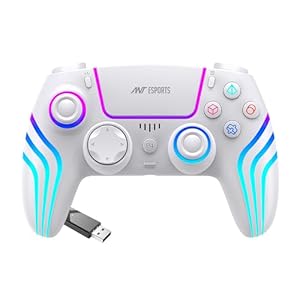 Ant E Sports Gp400 Rgb Wireless Controller For Pc / Ps4 / Ps3 / Switch/Android/Ios With Double Shock, Six- Axis Sensor, Turbo Function, Upto 12 Hrs. Play Time, 1000Mah Battery White.