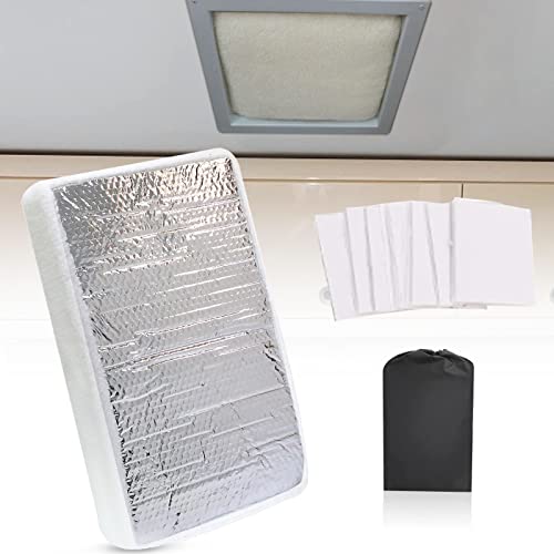 SHINEHOME RV Vent Insulator and Skylight Cover with Reflective Surface RV Vent Covers for Inside Camper Shower Skylight Cover Inner RV Trailer Vent Pillow Insulation Shade Fit 14 x 22 Inch RV Vent