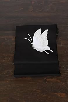 ゆゆ【アンティーク】刺繍の蝶々模様◆正絹◆九寸◆なごや帯 ゆゆ【アンティーク】刺繍の蝶々模様◇正絹◇九寸◇なごや帯 ゆ