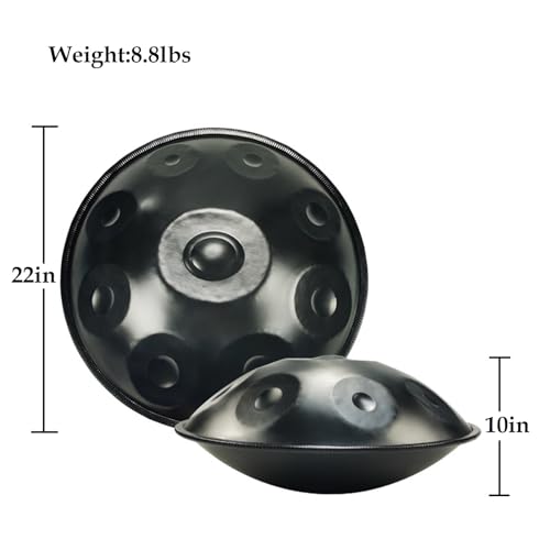 Handpan de acero ORANGES 9 notas negro 440Hz miniatura 2
