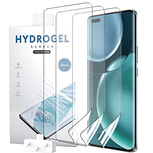 NUCNOK [3 Pièces Protection Écran pour Honor Magic 4 Pro 5G (Pas Verre Trempé),Film Flexible Soft HD Hydrogel,Anti-Rayures,Compatible avec Lecteur d’Empreinte,sans Bulles,Facile à Installer Cover