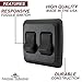 American Technology Components Double SPST On-Off Switch with Bezel, 12-Volt, for RV, Trailer, Camper (Black)