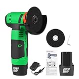 Cordless Angle Grinder, Weytoll 19500 rpm 12V Mini Angle Grinder,with 2 pcs Battery 2pcs Discs, for Plastic/Pipe/Drywall Cutting & Grinding