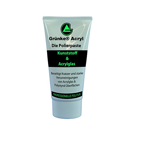 Grünke® Acryl Polierpaste für Acrylglas, Plexiglas, Polystyrol und Kunststoffe 150ml Tube Politur