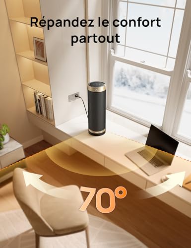 Chauffage d'appoint Dreo PTC 1800W avec oscillation 70° et minuterie 12h - 6