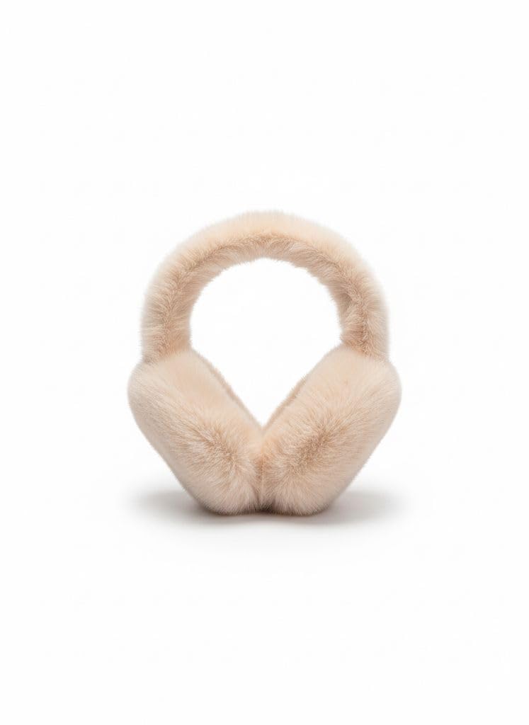Foldable Ear muffs for women - Winter Ear Warmer for women Soft & Warm Knit Furry Fleece Earmuffs - Ear Covers for Cold Weather Stylish Cute Ear Muffs for Girls and Women (Free Size)-image-11