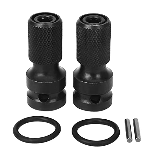 Rinteea - Adaptador de enchufe cuadrado de 1/2 a vástago hexagonal de 6,35 mm para llave de trinquete de (2 unidades)