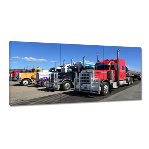 Tableau sur toile 150x70cm American Trucks toile premium pour grand salon moderne