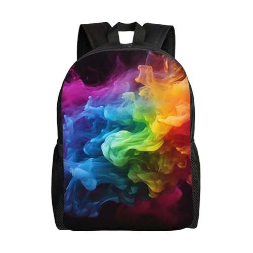 Rainbow smoke Travel Backpack for Women Men 15.6 inch Laptop Backpack Waterproof Work Business Daypack