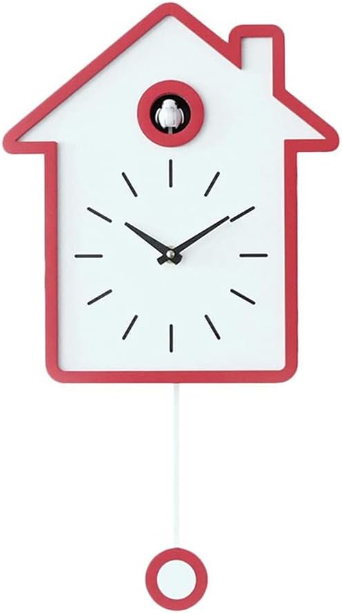 Ornaments, Living Room Wall Alarm Clock Wooden Cuckoo Clock Bird Brief Chiming Clock Decorations Home Ornaments (Color : D, Size : One Size)