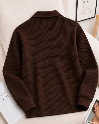 Image of AUSK Men's Cotton Blend Rib Knit Textured Full Sleeve Polo T-Shirt | Regular Fit Zip Polo Neck Smart Casual T Shirt for Men | Stylish Fashion & Casual Wear Tshirt for Men