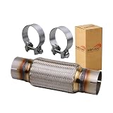 SUISFLXGRO Exhaust Flex Pipe Universal Type 100% Stainless Steel For Heavy Duty and Cars (1 PC, 3.0X8X...