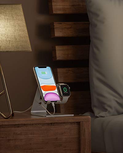 Apple Watch-standaard, OMOTON 2-in-1 universele desktopstandaardhouder voor iPhone en Apple Watch Series 6/5/4/3/2/1 en… - Image 8
