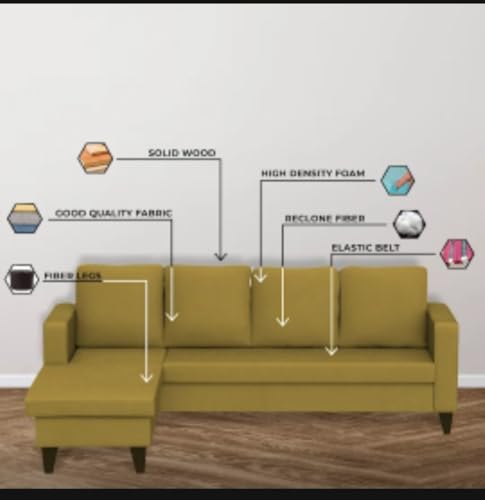 Image of The MM Furniture store Premium Fabric Sofa - Camel (6 Seater - LHS)