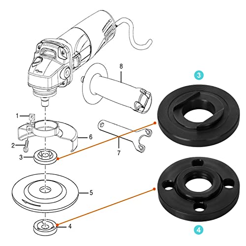 Image of 12 pcs Angle Grinder Flange Nuts 5 /8 inch-11, Suit for All 4-1 /2 inch with 2 pcs Spanner, Angle Grinder Flange Replacement for Makita, Ryobi, Dewalt, Milwaukee, Craftsman