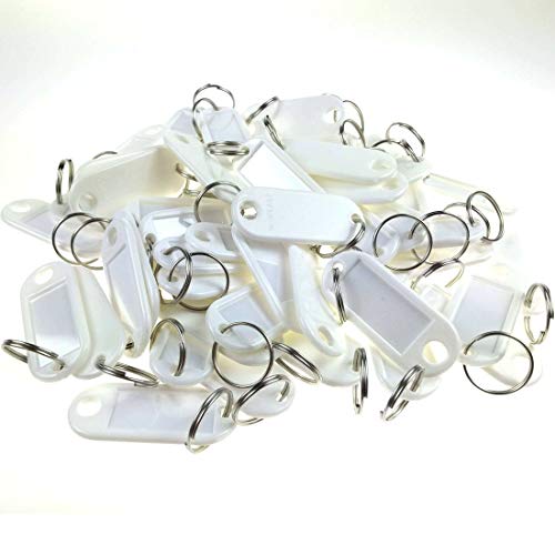 Wisplast 25 pcs Porte-Clés en Blanc Porte-Clés Pour L'étiquetage Cover