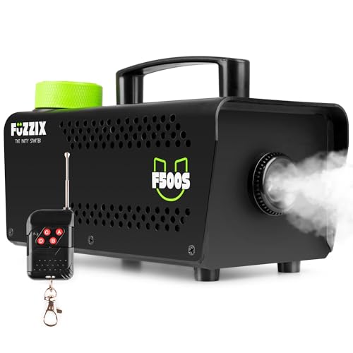 Fuzzix F500S Nebelmaschine Mini mit Funk-Fernbedienung, Nebelmaschine Halloween, 500 Watt Rauchmaschine, Fog Machine, Fogger, Smoke Machine Party, Hochzeiten, Bars