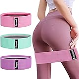 Fenspeed エクササイズバンド レジスタンスバンド 色別強度別 60LB/90LB/120LB ３本セット 滑りにくい 布製美尻バンド 筋トレ 携帯便利 自宅トレーニング 日本語取扱説明書 収納袋付き 男女兼用