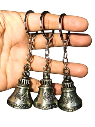 Image of OTTAVO Guardian Bell Keychain, Oxidized Copper, Tibetan Style, 5 cm Height, Good Luck Charm