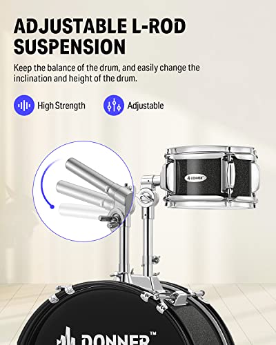 image for Kid Drum Sets-Donner 5-Piece for Beginners, 14 inch Full Size Complete