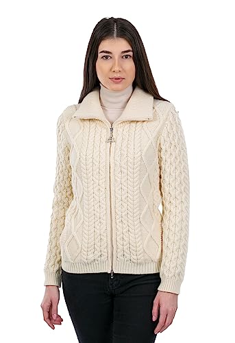 Veste bomber pour femme gilet zippé laine mérinos motif tressé chaud hiver chic SAOL