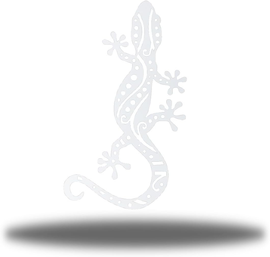 Riverside Designs Metal Gecko Lizard Outdoor Wall Decor Garden Art Decoration | Made in the USA | Multiple Sizes and Colors (Red, 12" L x 7" W)