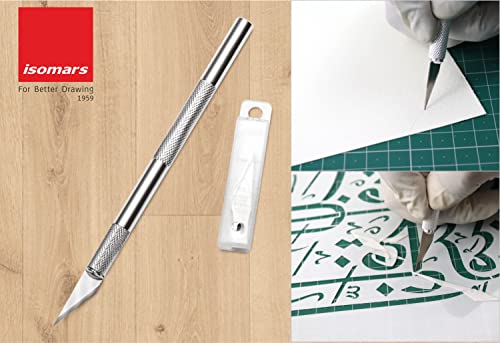Image of Isomars A3 Self-Healing Cutting Mat Kit with Circle Cutter, Precision Pen Knife & Paper Cutter | Non-Slip Craft Cutting Board 450 x 300 mm | DIY, Art, Scrapbooking & Model Making Tools