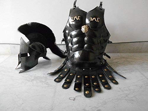 Vintage Armour Store Medieval Spartan Helmet King Leonidas 300 Movie Helmet Replica + Muscle Jacket