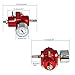 Universal Adjustable Fuel Pressure Regulator Kit with 0-140 PSI Gauge Aluminum Gas Oil Injection Pressure Regulator Red FPR