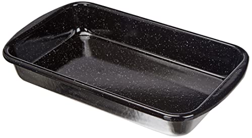 Riess, 0434-022, baking dish 32x19, classic baking and roasting dish, LWH 36x21.2x5.5 cm, weight 1 kg, enamel, black